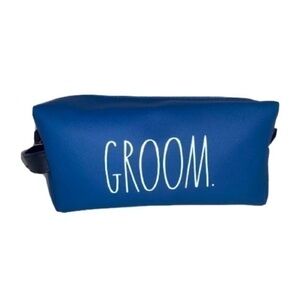RAE DUNN | NWT Mens Rae Dunn Zip & Carry Navy & Ivory “GROOM” Toiletry Bag 💼
